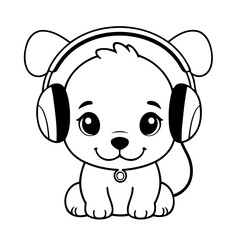 Vector illustration of a cute Puppy drawing for toddlers book