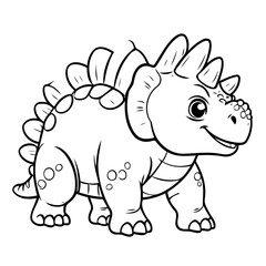 Cute vector illustration Ankylosaurus for toddlers colouring page