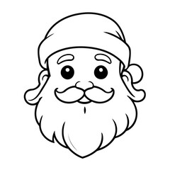 Cute vector illustration Santa for kids colouring page