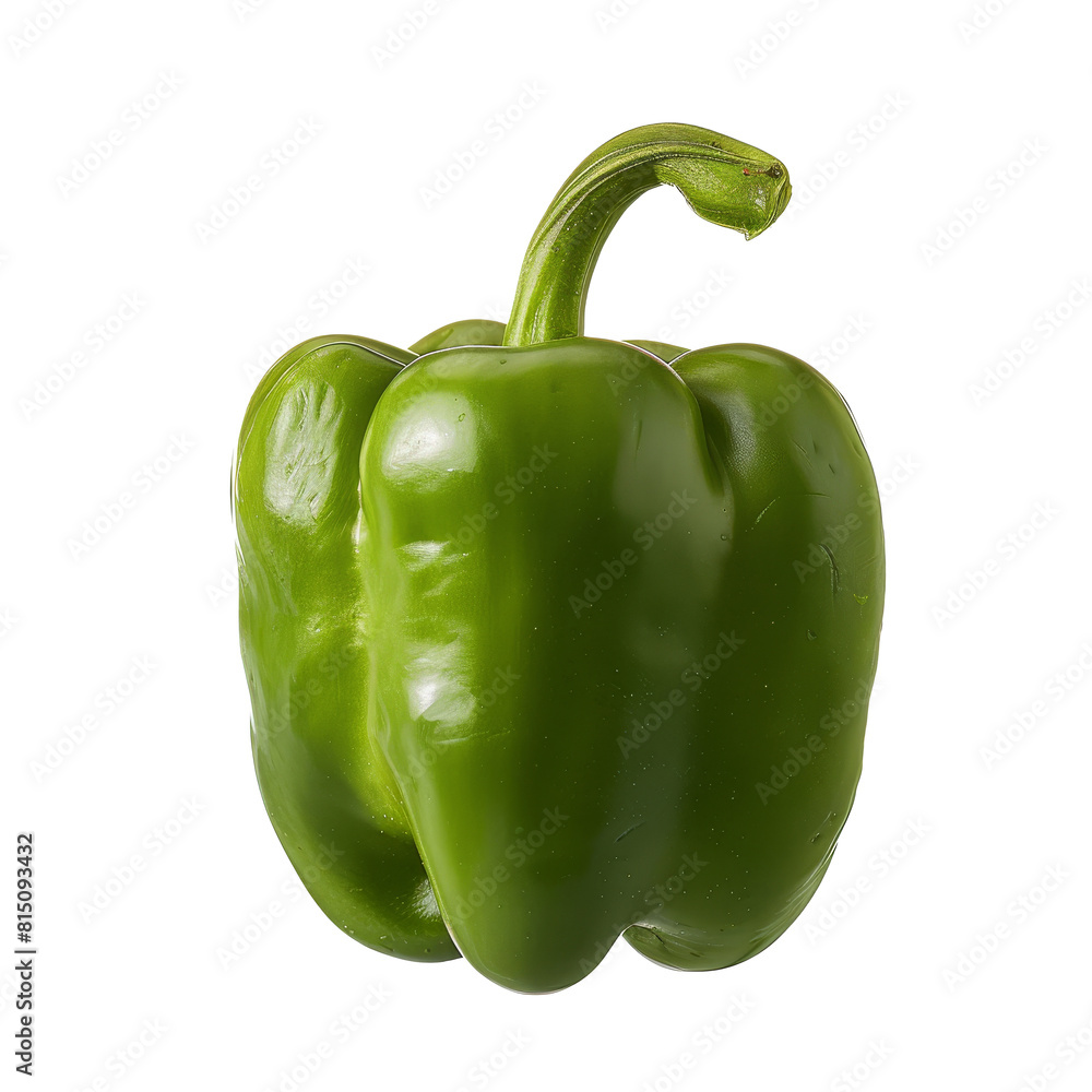 Canvas Prints A green pepper placed on a plain white surface, a Beaver Isolated on a whitePNG Background