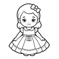 Cute vector illustration Frock drawing for colouring page