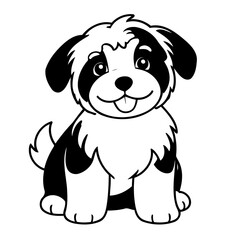 Simple vector illustration of Havanese for toddlers colouring page
