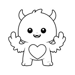 Naklejka premium Vector illustration of a cute Monster drawing for toddlers book