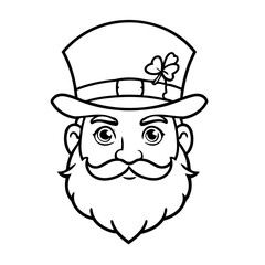 Simple vector illustration of StPatricks drawing for children page