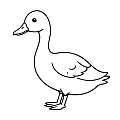Simple vector illustration of Goose outline for colouring page