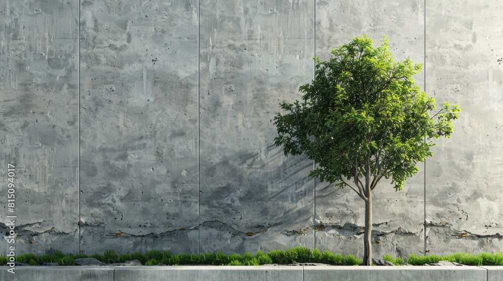 Aufkleber on world environment day showcase a tree standing alone against a backdrop serving as a striking gra
