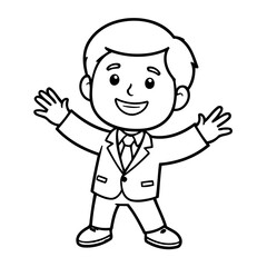 Cute vector illustration Business doodle for kids colouring page