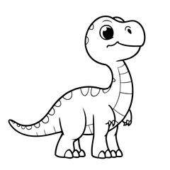 Cute vector illustration Dino for children colouring activity
