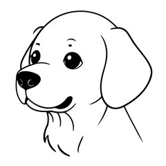 Cute vector illustration labrador doodle for kids colouring page
