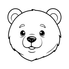 Vector illustration of a cute Bear doodle for toddlers worksheet