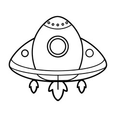 Simple vector illustration of Spaceship for children colouring activity