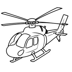 Vector illustration of a cute Helicopter doodle for toddlers worksheet