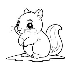 Cute vector illustration Chipmunk for children colouring activity