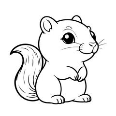 Cute vector illustration Chipmunk doodle for toddlers coloring activity