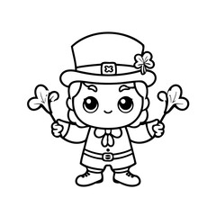 Simple vector illustration of StPatricks for toddlers colouring page