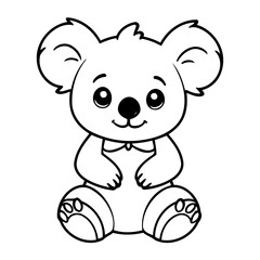 Simple vector illustration of Koala drawing for children page