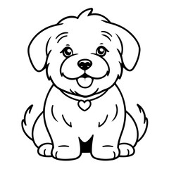 
Vector illustration of a cute Havanese drawing for kids page