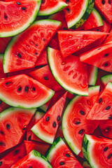 Watermelon slices on a white background.