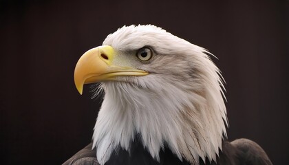 Obraz premium bald eagle head on black background 