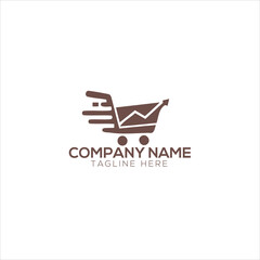 online Shopping Logo Design Template. Simple And Minimal Style
