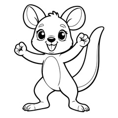 Simple vector illustration of Kangaroo drawing colouring activity