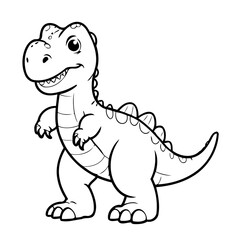 Simple vector illustration of Dino drawing for toddlers book