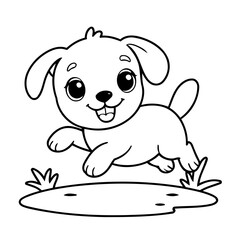 Simple vector illustration of Beagle drawing for kids page