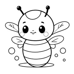 Obraz premium Vector illustration of a cute beehive doodle for kids colouring page