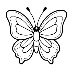 Cute vector illustration Butterfly for kids colouring worksheet