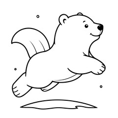 Simple vector illustration of Polarbear drawing for kids colouring activity