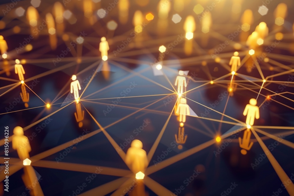 Aufkleber A group of people connected by lines. Ideal for illustrating networking concepts