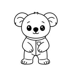 Simple vector illustration of Koala drawing colouring activity