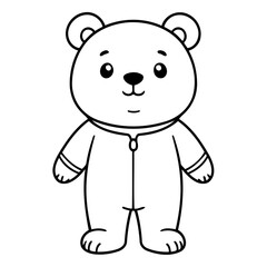 Simple vector illustration of bear drawing for kids page