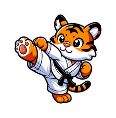 cute cartoon character - wolf practicing karate (artwork 1) © mr.mmz