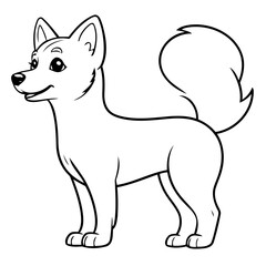 Cute vector illustration Husky for toddlers colouring page