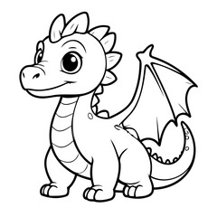 Simple vector illustration of KomodoDragon hand drawn for toddlers