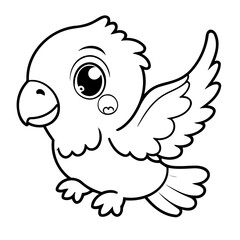 Simple vector illustration of Parrot for children colouring activity