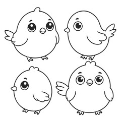 Cute vector illustration Bird drawing colouring activity