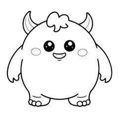 Cute vector illustration Monster drawing for toddlers coloring activity