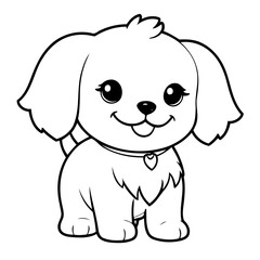 Cute vector illustration Maltese for toddlers colouring page