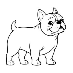 Simple vector illustration of Bulldog drawing colouring activity