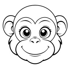 Cute vector illustration Monkey drawing colouring activity