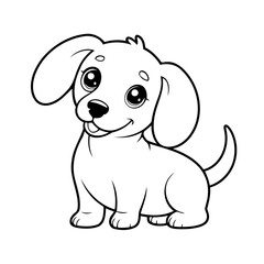 Cute vector illustration Dachshund drawing for toddlers book