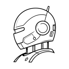 Cute vector illustration Robot drawing for children page