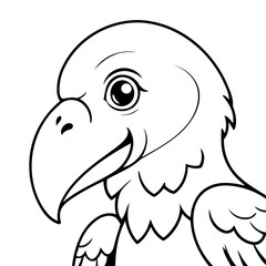 Cute vector illustration Vulture for kids colouring page