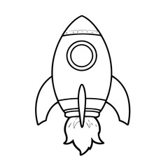 Simple vector illustration of Rocket drawing for toddlers book