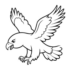 Cute vector illustration Eagle hand drawn for kids coloring page