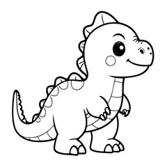 Cute vector illustration Dinosaur for kids colouring worksheet