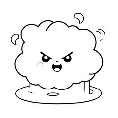 Cute vector illustration Cloud for children colouring activity