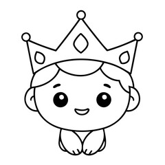 Vector illustration of a cute crown doodle for kids coloring worksheet